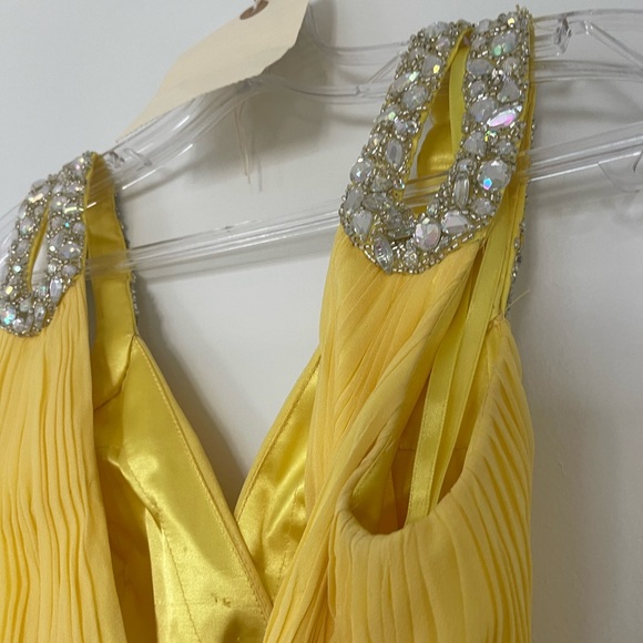 Yellow Jovani Chiffon Evening Gown - Picture 6 of 12